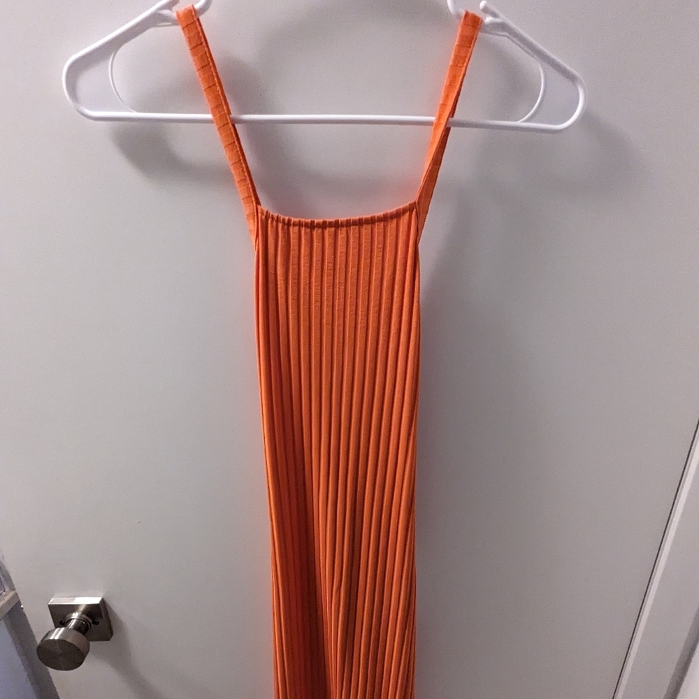 Zara Orange Dress with criss cross straps - Size S